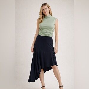 Abercrombie & Fitch Limited Edition Asymmetrical Black Skirt | Side Zip MP